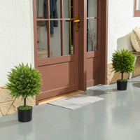 Set of 2 Decorative Artificial Plants, Cedar Topiary Trees in Pots, Fake Plants for Home Indoor outdoor Decor, Green