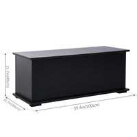 39.5" Storage Chest with 2 Safety Hinges, Storage Box Organizer with Flip-Top Lid, Entryway Storage Bench, Black