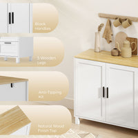 Buffet Cabinet with Soft-Close Doors, Modern Sideboard with 3 Drawers for Living Room, Kitchen, Dining Room, White