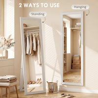 15" x 62" Full Length Mirror for Bedroom, Free Standing Dressing Mirror, Wall Mirror for Living Room, White