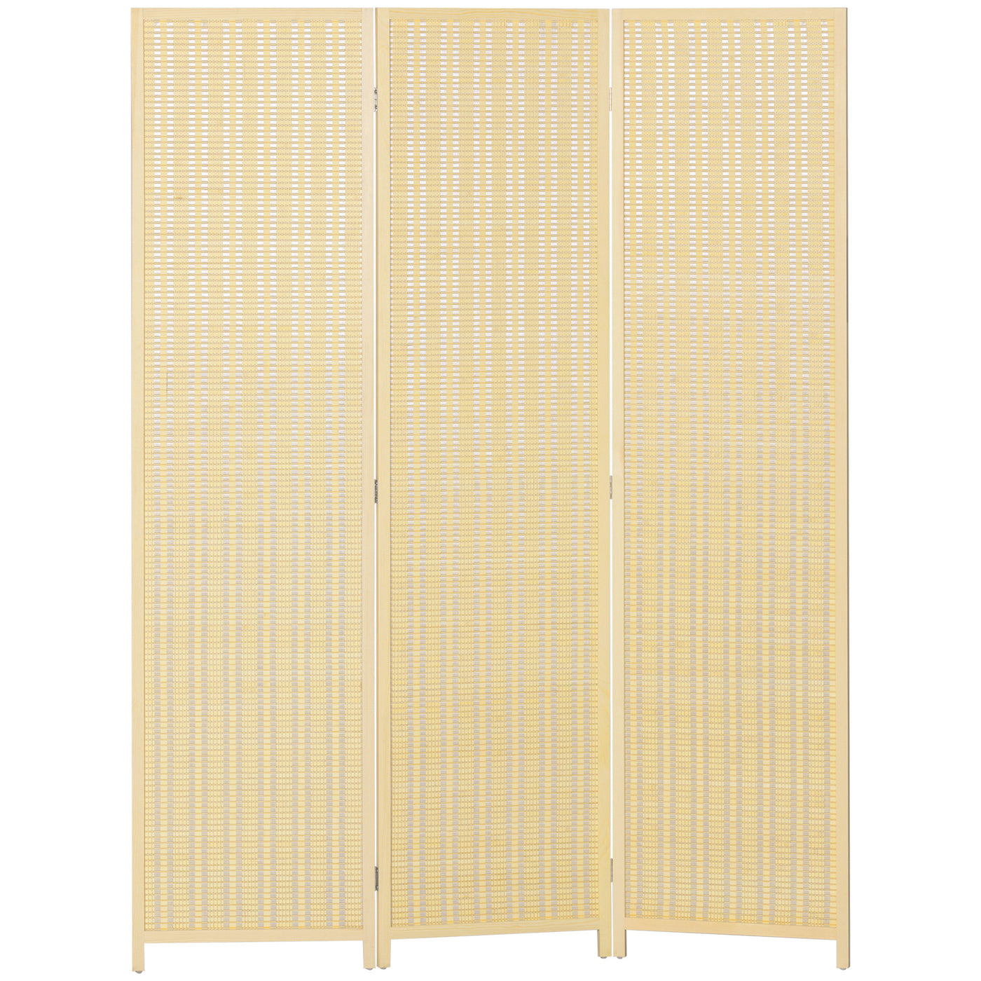 Woven Bamboo Room Divider, 3 Panel Folding Indoor Privacy Screens for Home Office, Natural Wood