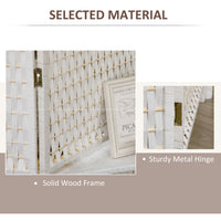 4 Panel Room Divider with Shelves, 6 FT Freestanding Folding Privacy Screen, Partition Wall Divider for Bedroom, White