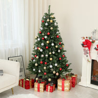 6ft Artificial Christmas Trees with Auto Open and Steel Base, Green