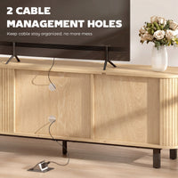 TV Stand Cabinet for TVs up to 65 Inches, TV Unit with Storage Shelves and Cabinets for Living Room, Oak Tone