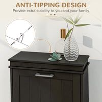 Shoe Storage Cabinet with 2 Flip Drawers and Adjustable Shelves, Narrow Shoe Cabinet for 10 Pairs of Shoes, Black