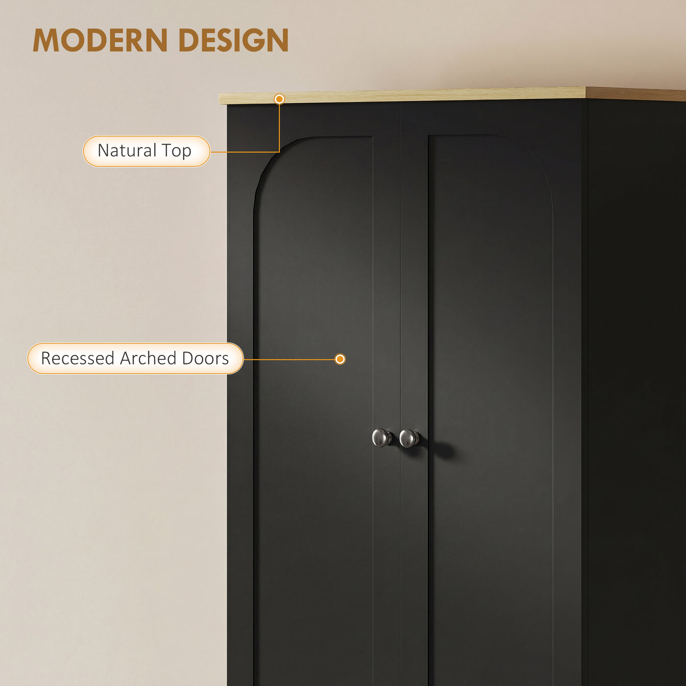 72" Tall Pantry Cabinet, Kitchen Pantry Cabinet with Adjustable Shelves, Storage Cabinet with 4 Doors, Black