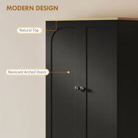 72" Tall Pantry Cabinet, Kitchen Pantry Cabinet with Adjustable Shelves, Storage Cabinet with 4 Doors, Black
