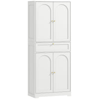 72.4" Tall Kitchen Pantry Cabinet, Modern Freestanding Storage Cabinet with Shaker Doors and Adjustable Shelves, White