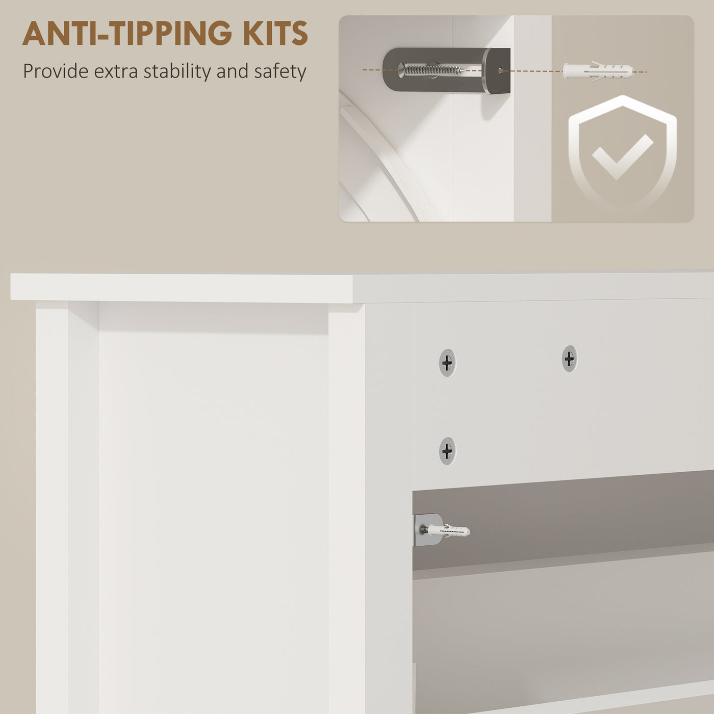 Slim Shoe Cabinet with 3 Flip Drawers, Shoe Storage Cabinet with Adjustable Shelves for Entryway, Holds 18 Pairs, White