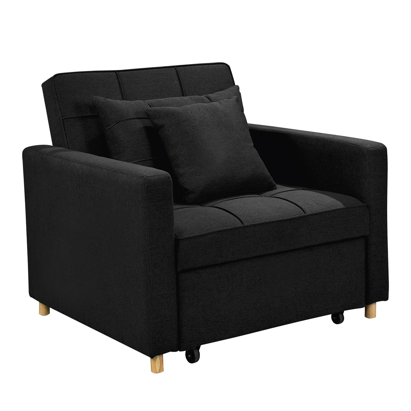 NNEDPE 3-in-1 Convertible Lounge Chair Bed by - Black-0