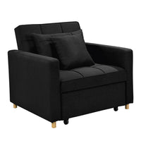 NNEDPE 3-in-1 Convertible Lounge Chair Bed by - Black-0