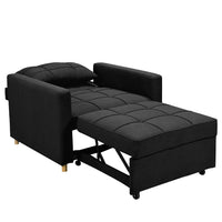 NNEDPE 3-in-1 Convertible Lounge Chair Bed by - Black-2