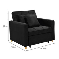 NNEDPE 3-in-1 Convertible Lounge Chair Bed by - Black-3