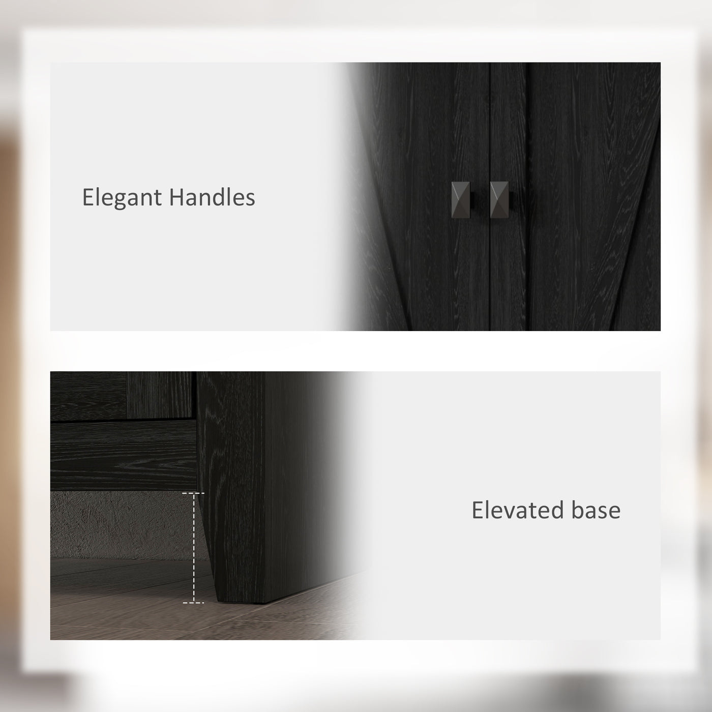 72" Freestanding Storage Cabinet, Kitchen Pantry Cabinet with Doors and Shelves for Dining Room, Black