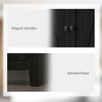 72" Freestanding Storage Cabinet, Kitchen Pantry Cabinet with Doors and Shelves for Dining Room, Black
