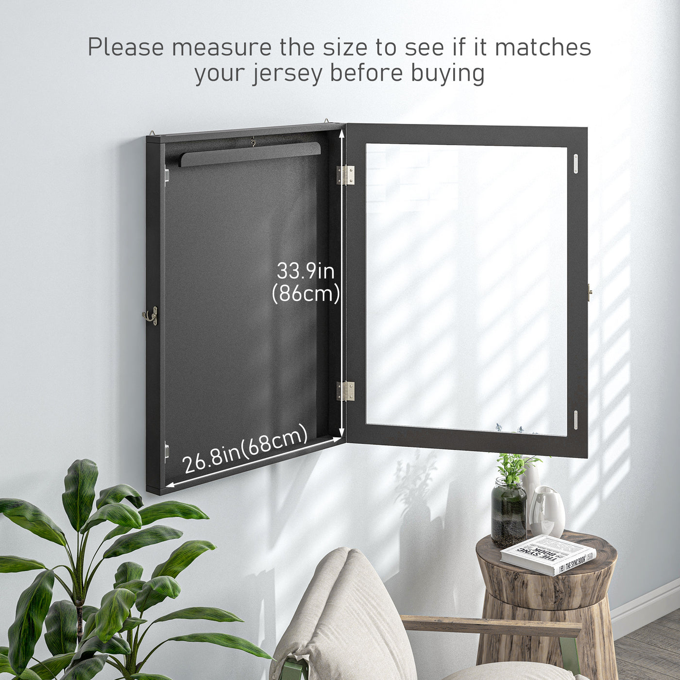 28" x 35" Hockey Jersey Frame, Jersey Shadow Box for Basketball Football Baseball, Black