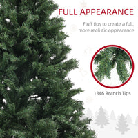 7.5ft Artificial Christmas Trees with Auto Open and Steel Base, Green