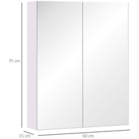 Wall Mount Medicine Cabinet with Mirror, Bathroom Mirror Cabinet Storage Organizer with Adjustable Shelf, Double Door Cupboard, Soft Closing, 23.5" x 29.5", Light Lilac