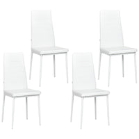 Modern Dining Chairs, Set of 4, High Back PU leather Upholstery and Metal Legs for the Living Room, Kitchen, Home Office, White