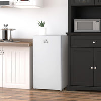 Compact Refrigerator, Mini Fridge with Freezer, Adjustable Shelf, Mechanical Thermostat and Reversible Door, White