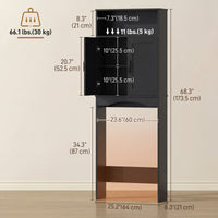 Over the Toilet Storage Cabinet Freestanding Bathroom Organizer with 2 Doors and Open Shelf Black