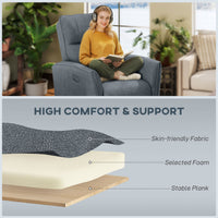 Power Recliner Chair, Dyed Fabric (Like Leathaire) Upholstered Recliner Chair with USB Ports, Footrest, Charcoal Grey