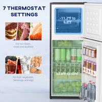 Double Door Mini Fridge with Freezer, 4.6 Cu.Ft Small Refrigerator with Thermostat, Shelves, Reversible Door, Black