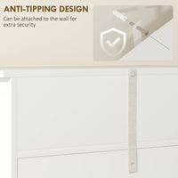 Freestanding Bathroom Floor Cabinet, Organizer Floor Tower with 2 Door, 2 Drawers, Adjustable Shelf, White