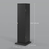 Small Toilet Paper Cabinet, Bathroom Corner Cabinet with Doors and Shelves for Paper Shampoo, Black