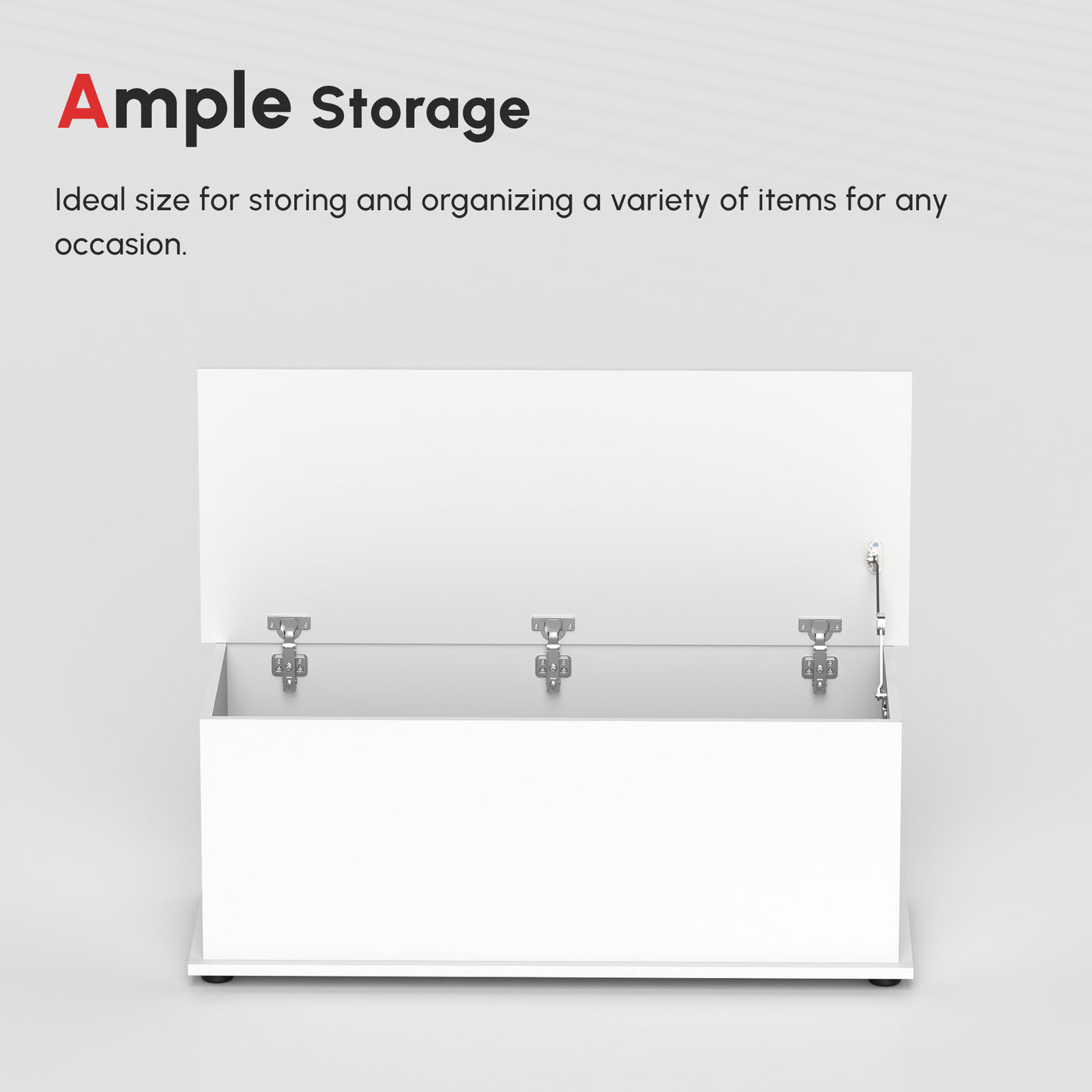 39.5" Storage Chest with 2 Safety Hinges, Storage Box Organizer with Flip-Top Lid, Entryway Storage Bench, White