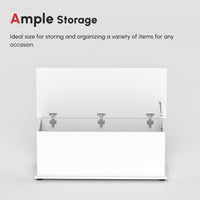 39.5" Storage Chest with 2 Safety Hinges, Storage Box Organizer with Flip-Top Lid, Entryway Storage Bench, White