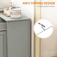 Modern Sideboard Cabinet, Buffet Cabinet with 2 Drawers and Adjustable Shelves, Buffets Tables for Dining Room, Grey