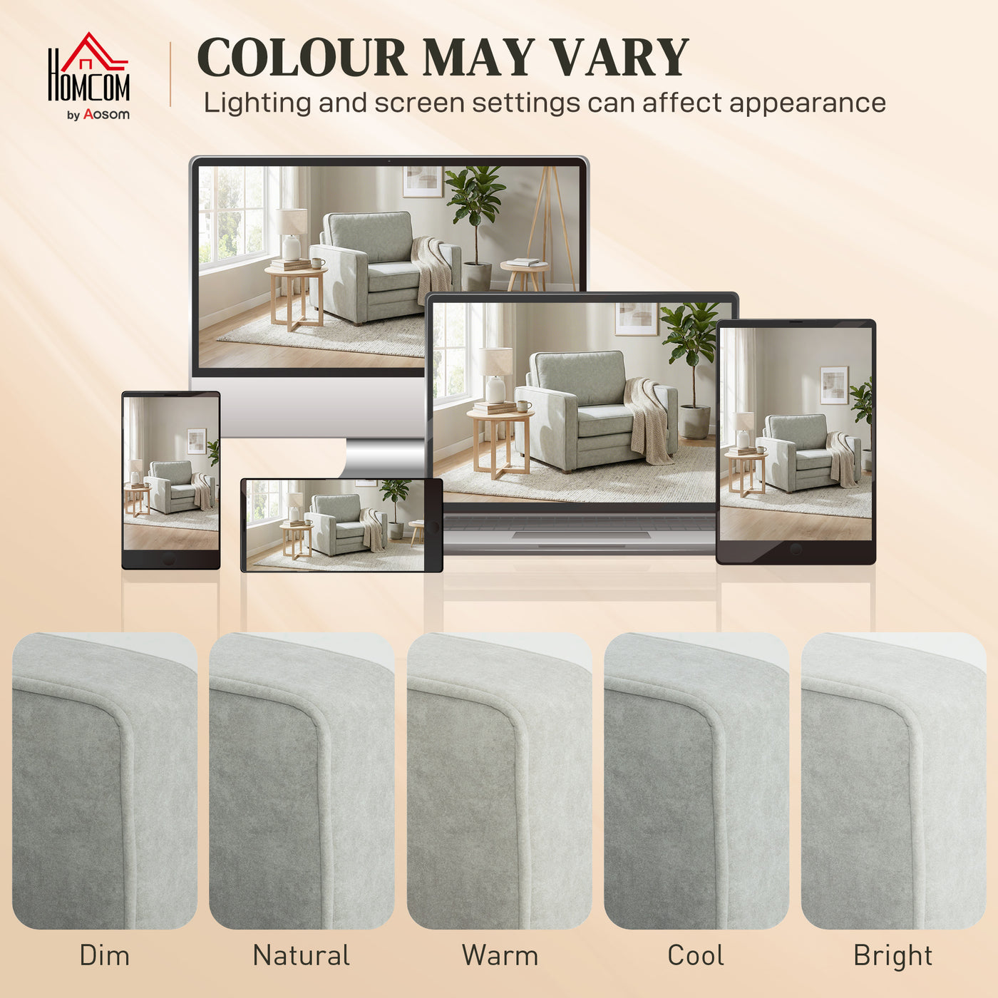 Accent Chair, Velvet-feel Fabric Armchair with Wide Seat, Spring Cushion, Solid Wood legs, Grey