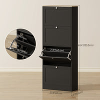 Modern Shoe Storage Cabinet with 4 Flip Drawers and Adjustable Shelves, Shoe Cabinet for 18-24 Pairs of Shoes, Black