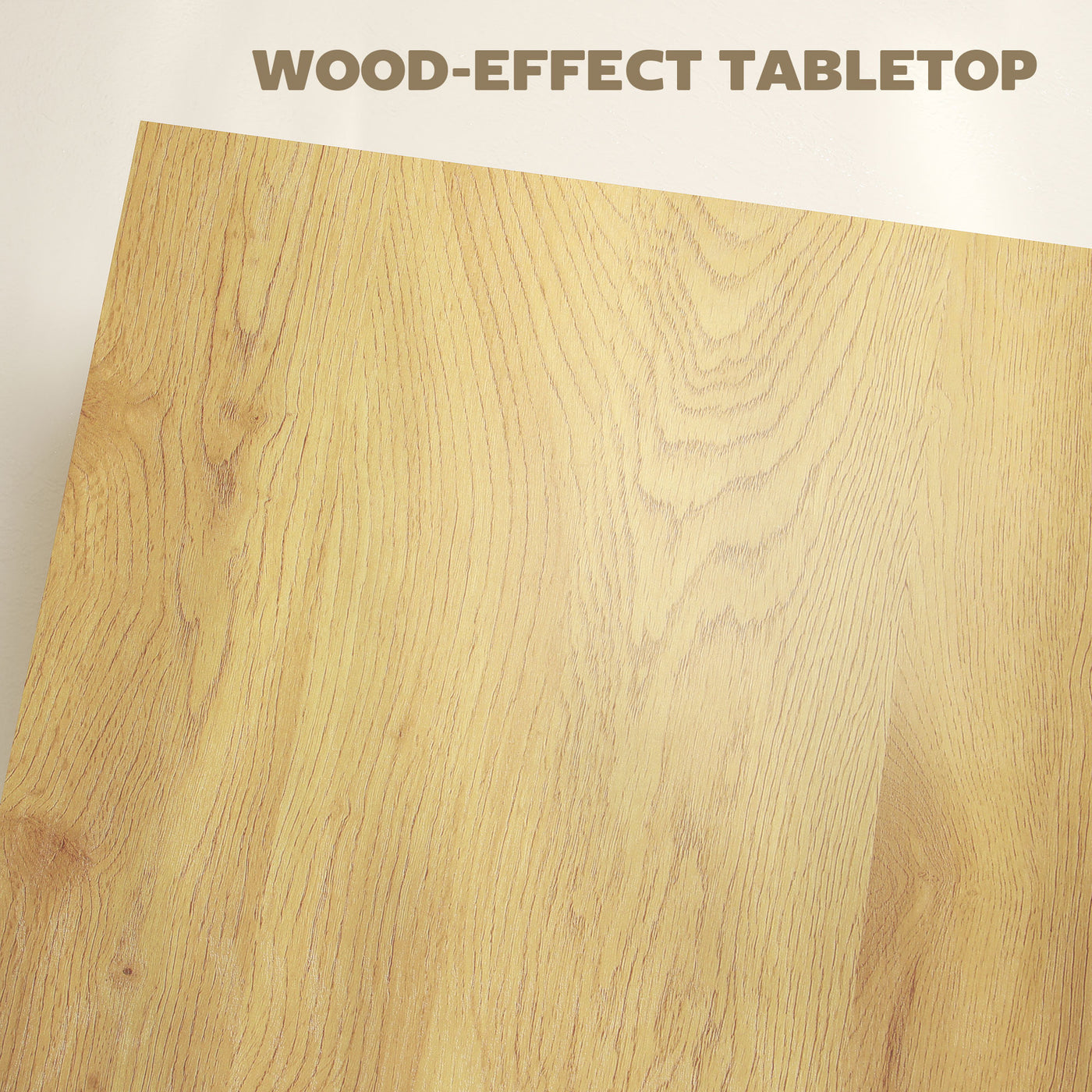 Square Coffee Table, Center Table with 1.6" Thick Tabletop, Natural Wood