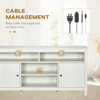 TV Stand for TVs up to 55", TV Unit with Storage Cupboard and Shelves, 55.1" x 15.7" x 27", White
