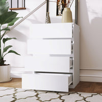 4 Drawer Chest Storage Cupboard Freestanding Drawer Unit, White