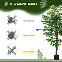 5ft Artificial Tree Ficus, Indoor Fake Plant with Pot, for Home Decor