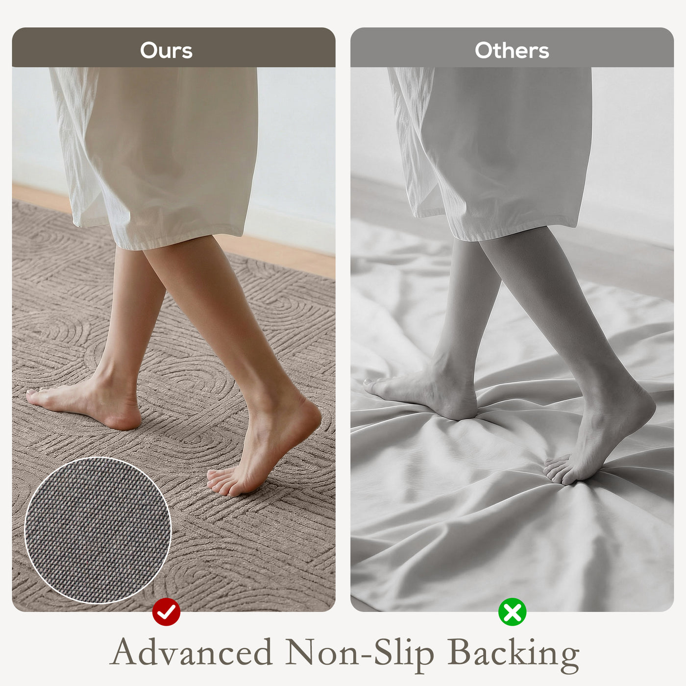 5x7 Area Rug, Luxurious Faux Fur Rug, Non-Slip Floor Carpet for Living Room, Bedroom, Dining Room, Tan