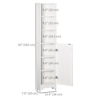 Tall Bathroom Storage Cabinet, Freestanding Linen Tower with 3-Tier Open Adjustable Shelf, White