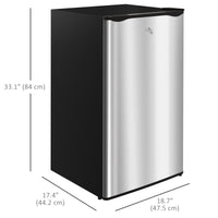 Compact Refrigerator, Mini Fridge with Freezer, Adjustable Shelf, Mechanical Thermostat and Reversible Door, Silver