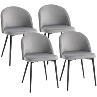 Modern Dining Chairs, Mid-Back Velvet-touch Upholstery Side Chair, Table Chair for Living Room, Dining Room, Grey, Set of 4
