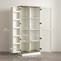 70" Tall Kitchen Pantry Cabinet with Door Shelves and Adjustable Shelves, Cream White