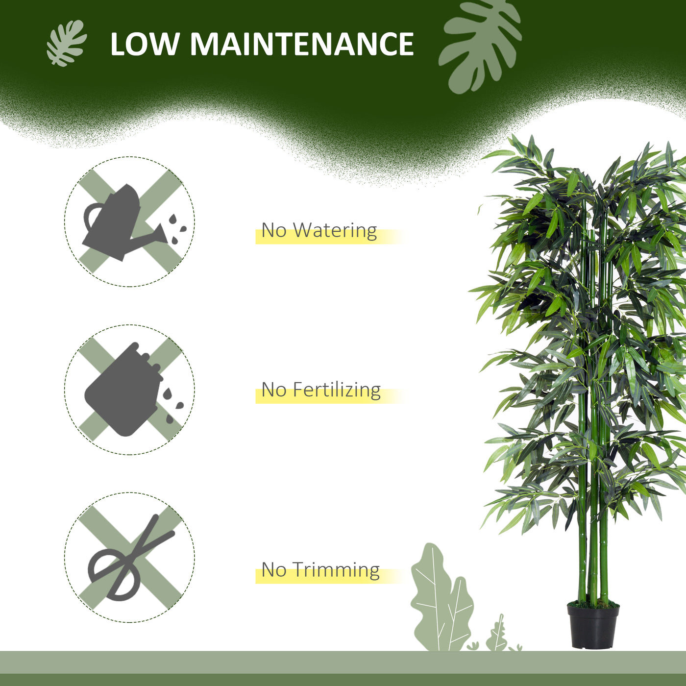 6FT Artificial Bamboo Tree Fake Decorative Plant with Nursery Pot for Indoor Décor