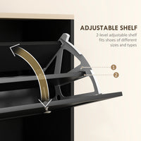 Modern Shoe Storage with 3 Flip Drawers and Adjustable Shelves, Shoe Cabinet Organizer for 12-18 Pairs of Shoes, Black