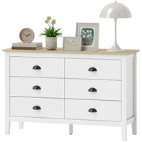 Chest of Drawers with Quiet Slides, Modern 6 Drawer Dresser for Bedroom, Closet, Living Room, Entryway, White