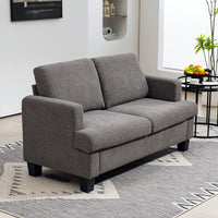 54.3" Loveseat Sofa, 2 Seater Sofa with Removable Cushions, Small Couch with Solid Wood Frame for Living Room, Dark Grey