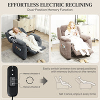 Massage Recliner Chair, Power Recliner with Quiet Brushless Motor, Remote, Pockets, 2 Memory Positions, Dark Grey