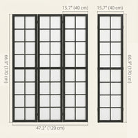 3 Panel Room Divider, 5.6 ft Folding Wall Divider Room Partition for Home Office, Bedroom, Black