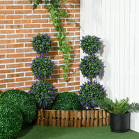 3.5ft Set of 2 Artificial Plants, Lavender Flowers Ball Trees with Pot, for Home Indoor Outdoor Decor